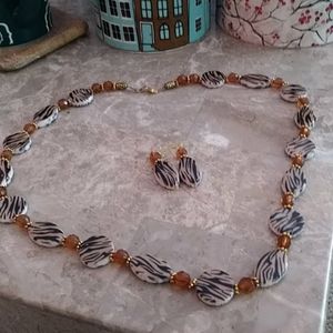 NWOT Handmade Necklace & Earring set.